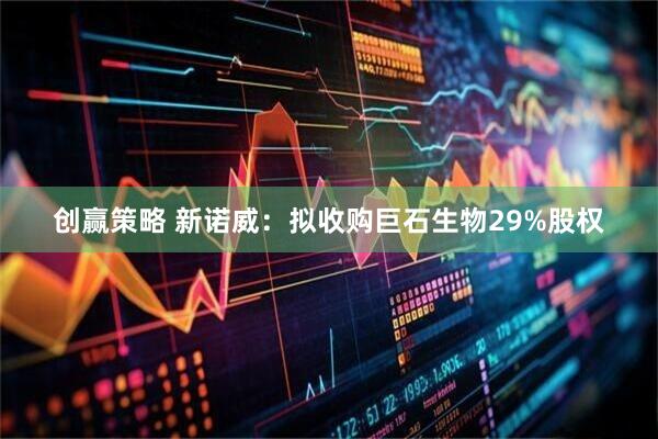 创赢策略 新诺威：拟收购巨石生物29%股权