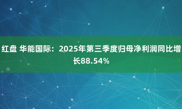 红盘 华能国际：2025年第三季度归母净利润同比增长88.54%