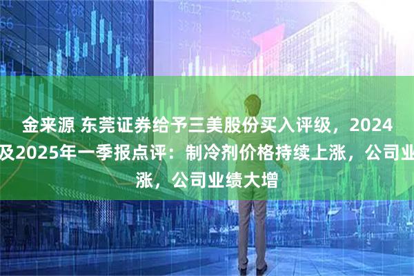 金来源 东莞证券给予三美股份买入评级，2024年年报及2025年一季报点评：制冷剂价格持续上涨，公司业绩大增